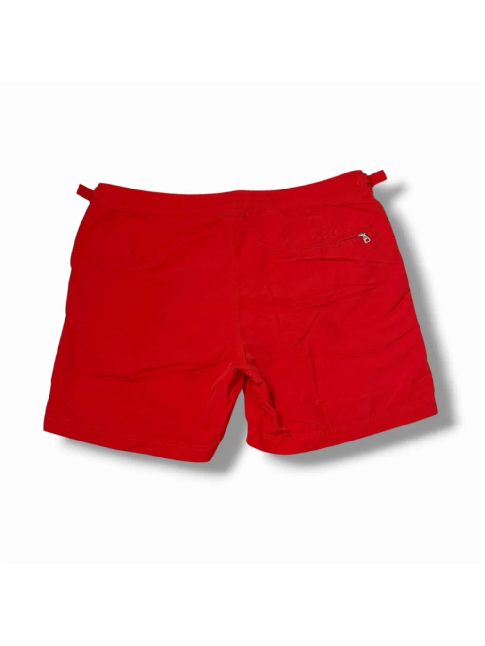 Orlebar Brown Bulldog Swim Trunks Mens 36 Adjustable Red 5” Inseam *SPOTS*